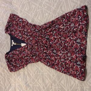 BCBG Flirty Floral Cap Sleeve Fit & Flare Dress